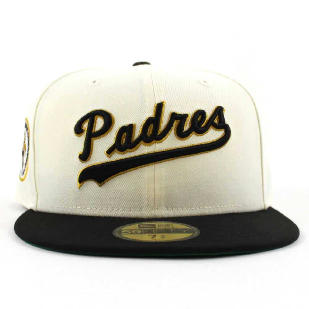 San Diego Padres 1879-1976 New Era 59Fifty Fitted Hat (Chrome White Black Green Under Brim)