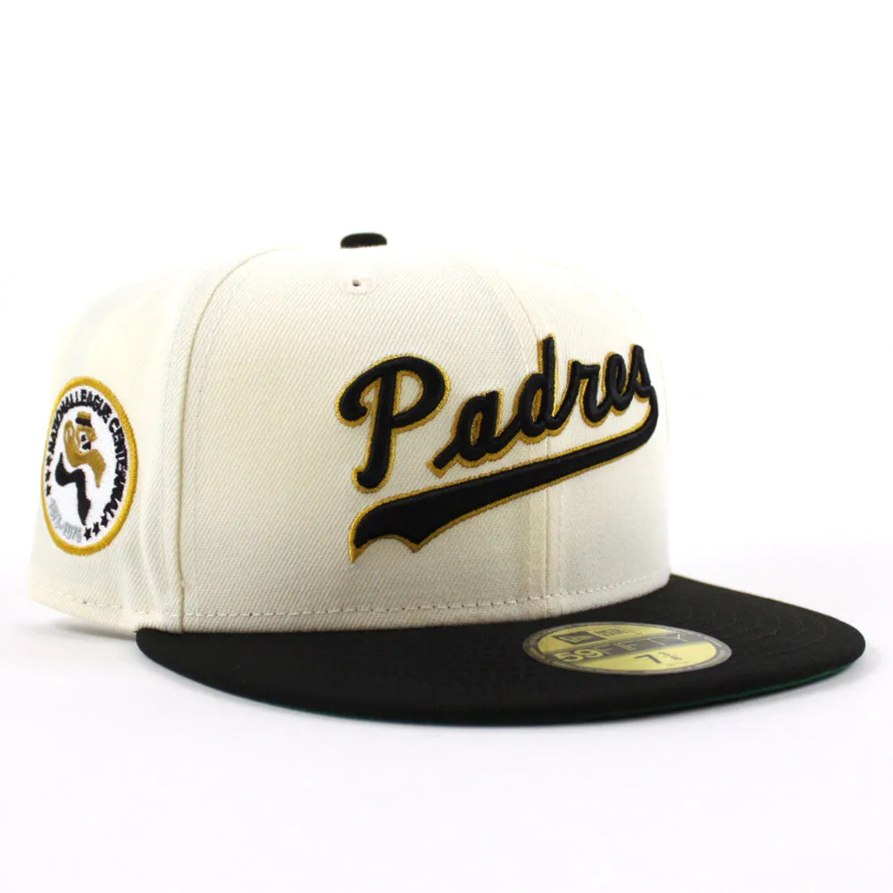 San Diego Padres 1879-1976 New Era 59Fifty Fitted Hat (Chrome White Black Green Under Brim)