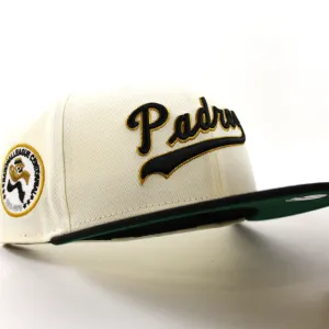 San Diego Padres 1879-1976 New Era 59Fifty Fitted Hat (Chrome White Black Green Under Brim)