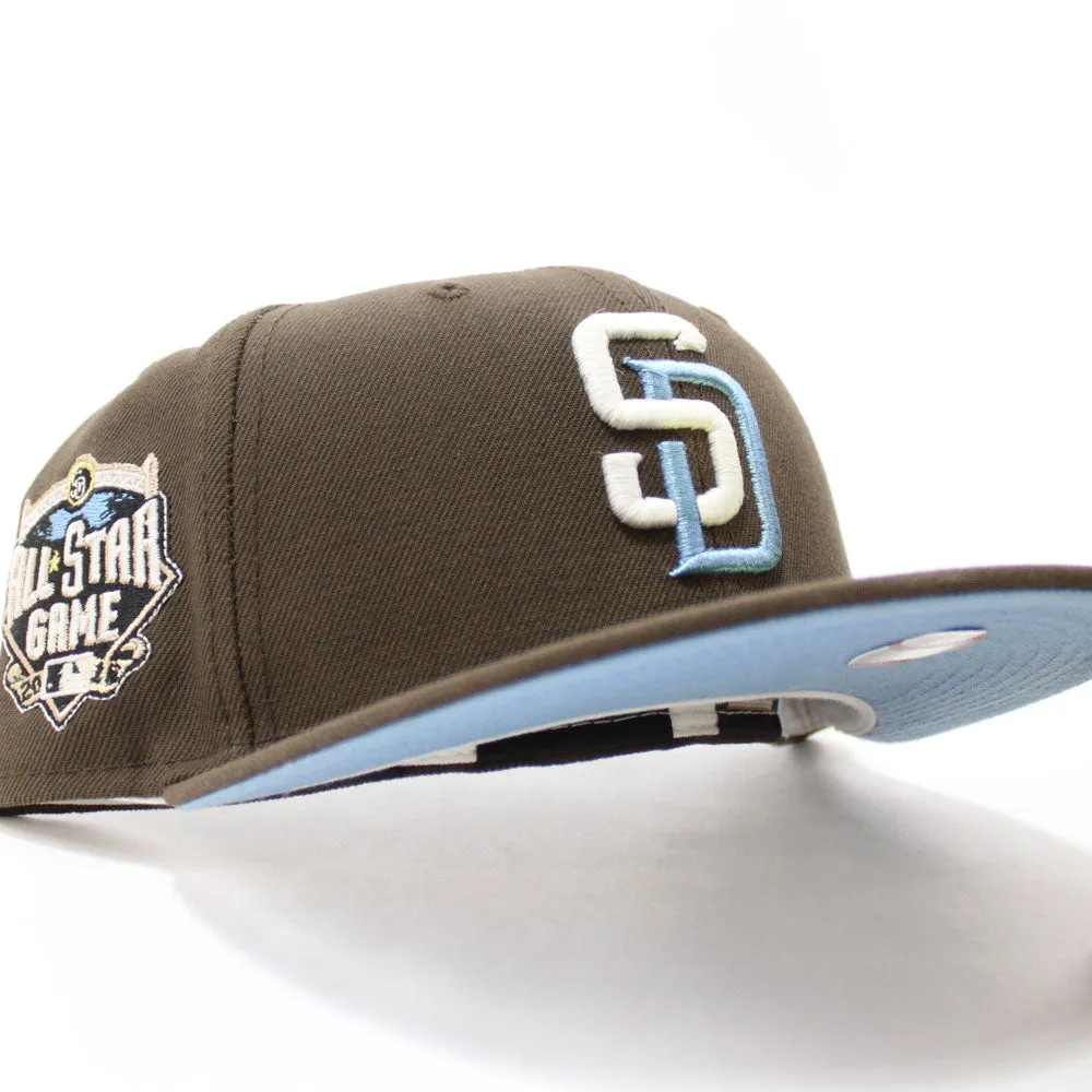 San Diego Padres 2016 All Star Game New Era Fitted 59Fifty Hat (GITD Brown Sky Blue Under Brim)