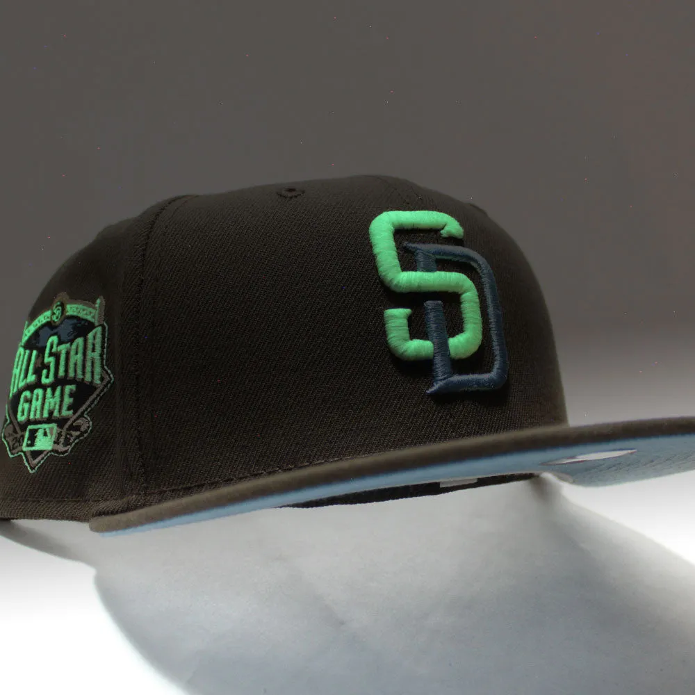 San Diego Padres 2016 All Star Game New Era Fitted 59Fifty Hat (GITD Brown Sky Blue Under Brim)