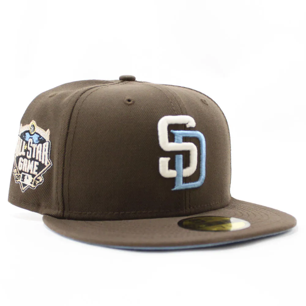 San Diego Padres 2016 All Star Game New Era Fitted 59Fifty Hat (GITD Brown Sky Blue Under Brim)