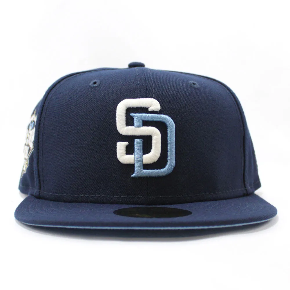 San Diego Padres 2016 All Star Game New Era Fitted 59Fifty Hat (Glow in the Dark Navy Sky Blue Under Brim)
