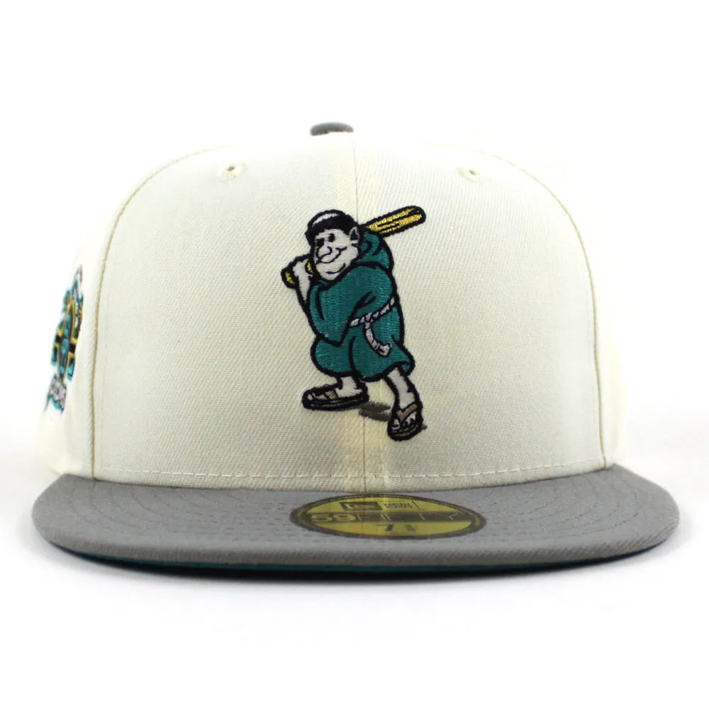 San Diego Padres STADIUM New Era 59Fifty Fitted Hat (Glow in the Dark Chrome White Misty Morning Aqua Under Brim)