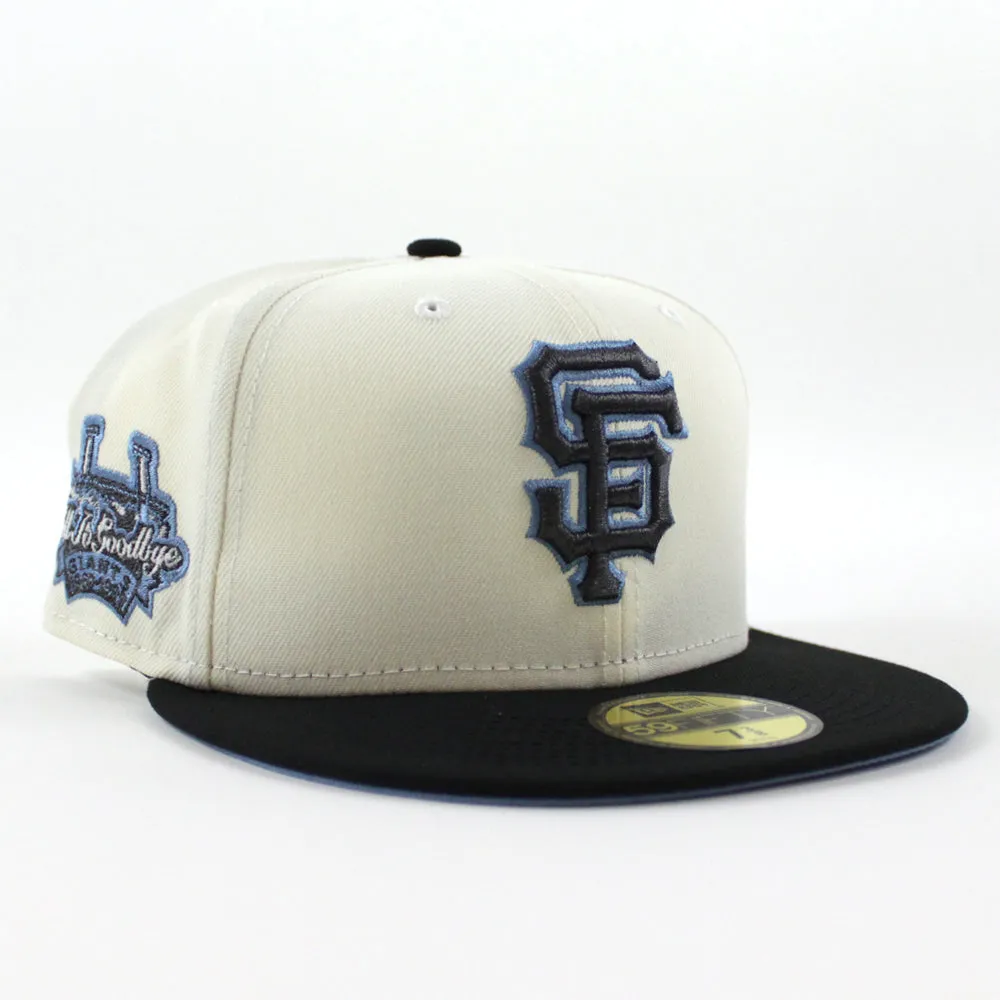 San Francisco Giants 1960 99 TELL IT GOODBYE New Era 59Fifty Fitted Hat (Chrome White Sky Blue Under Brim)