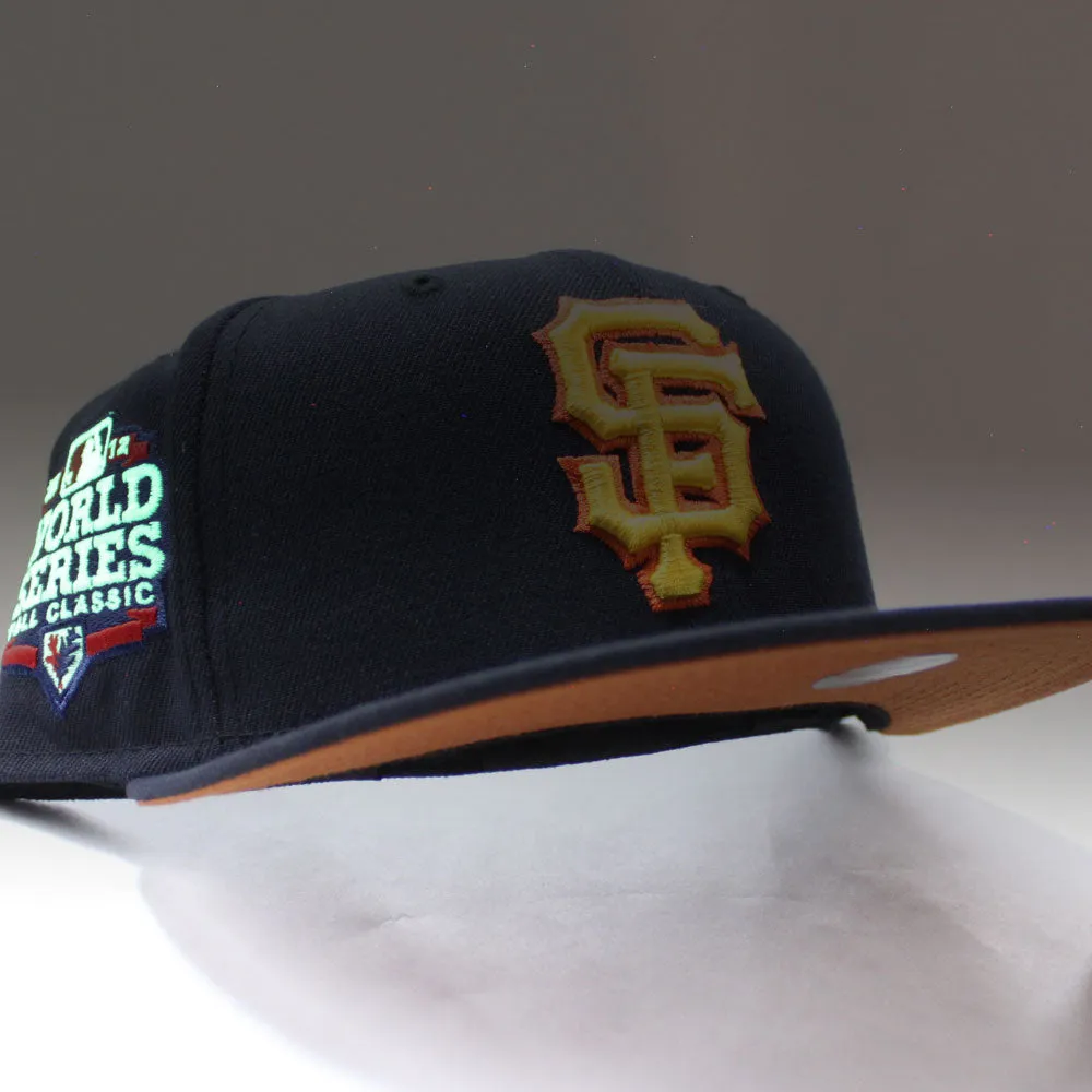 San Francisco Giants 2012 Fall Classic New Era 59Fifty Fitted Hat (Glow in the Dark Navy Rust Under Brim)