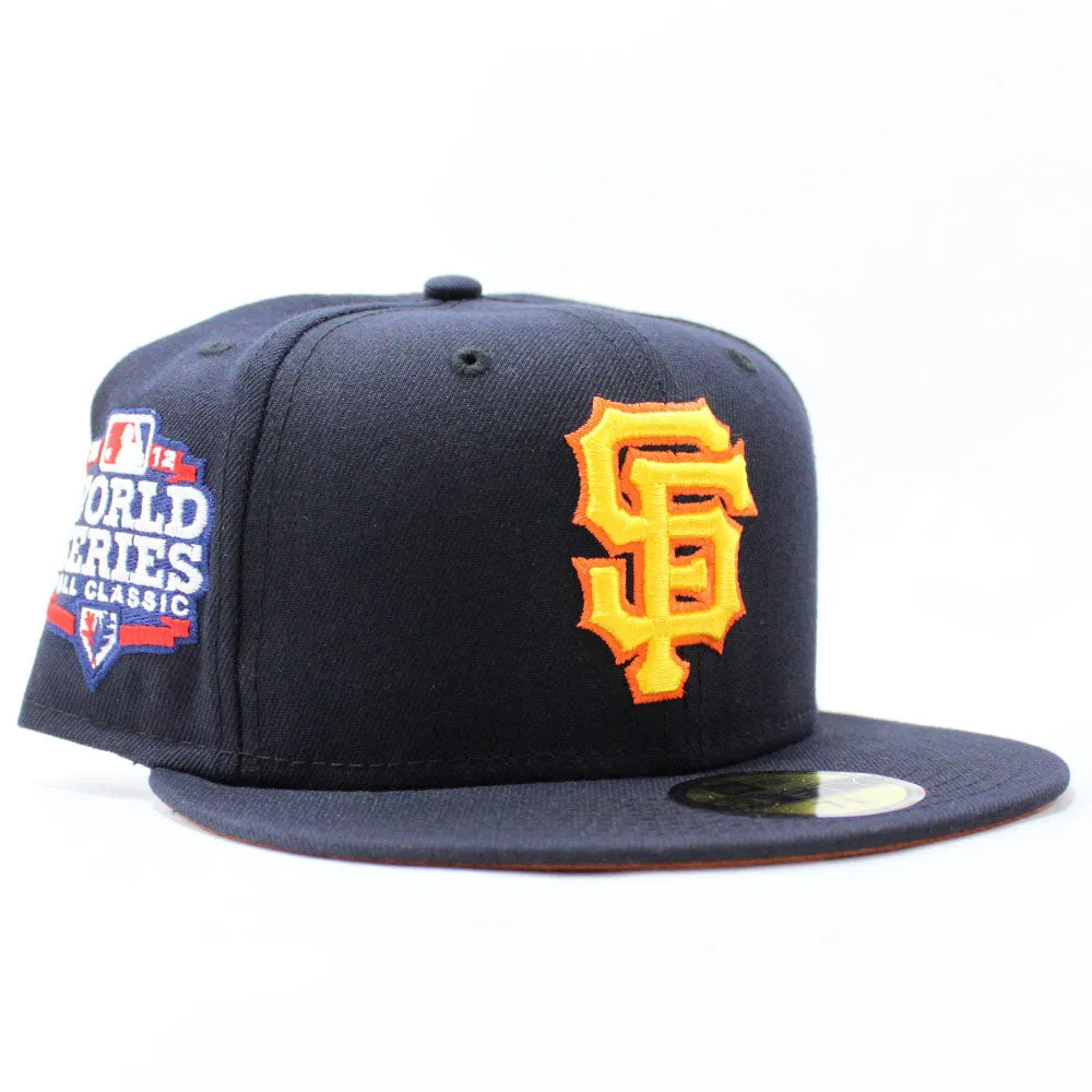 San Francisco Giants 2012 Fall Classic New Era 59Fifty Fitted Hat (Glow in the Dark Navy Rust Under Brim)