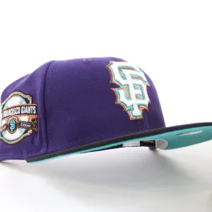San Francisco Giants INAUGURAL YEAR 2000 New Era 59Fifty Fitted Hat (GITD Purple Black Aqua Under Brim)