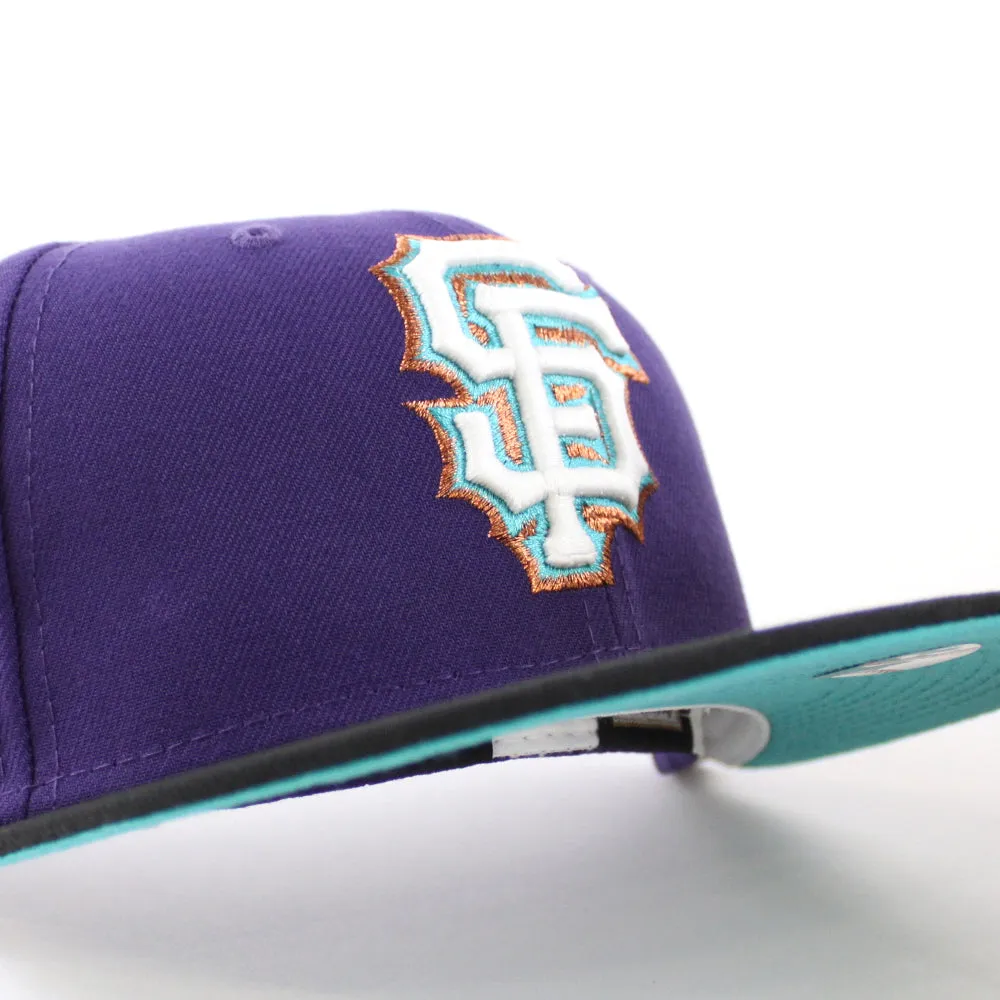 San Francisco Giants INAUGURAL YEAR 2000 New Era 59Fifty Fitted Hat (GITD Purple Black Aqua Under Brim)