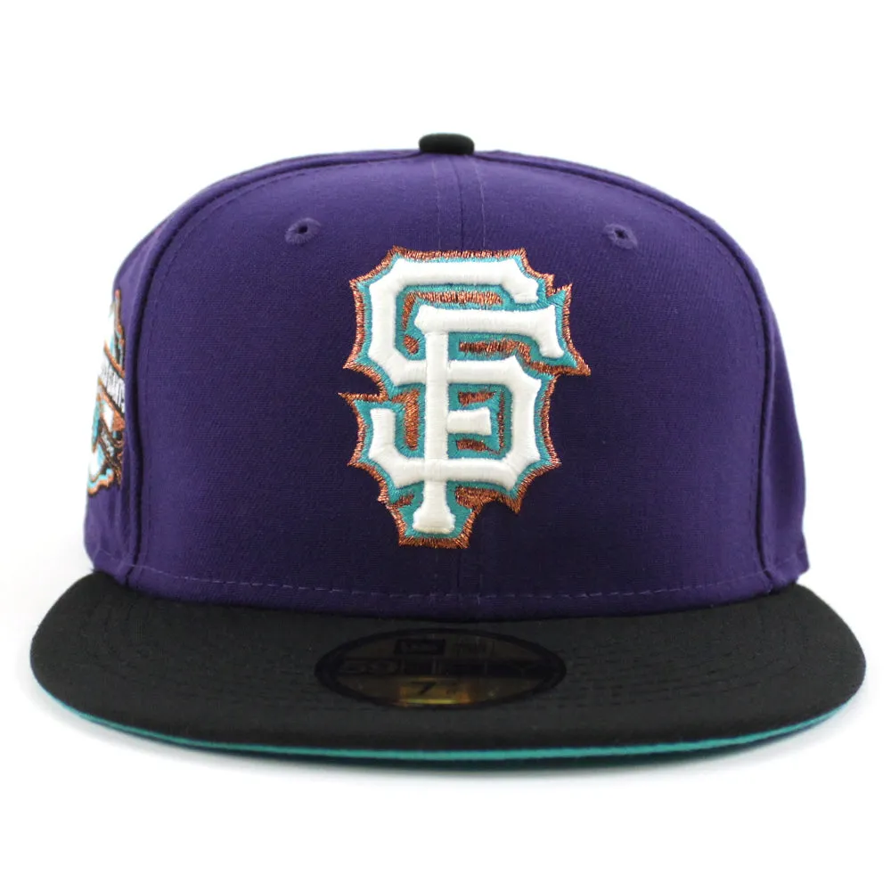 San Francisco Giants INAUGURAL YEAR 2000 New Era 59Fifty Fitted Hat (GITD Purple Black Aqua Under Brim)