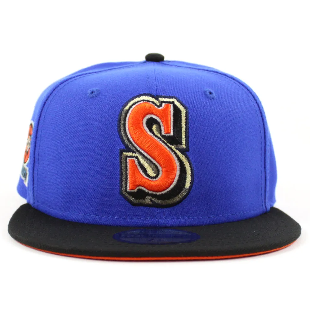 Seattle Mariners 20TH ANNIVERSARY New Era 59Fifty Fitted Hat (GITD BLUE BEAD BLACK COUNTDOWN ORANGE Under Brim)