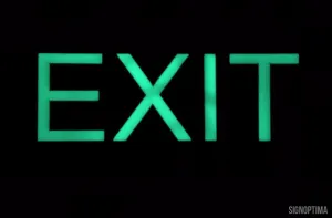 SignOptima™️ ADA Compliant Photoluminescence EXIT Sign with Braille , LaserGlow EXIT