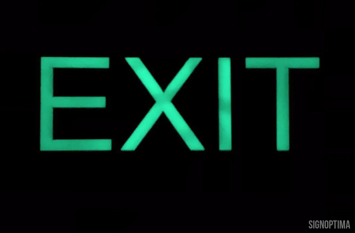 SignOptima™️ ADA Compliant Photoluminescence EXIT Sign with Braille , LaserGlow EXIT