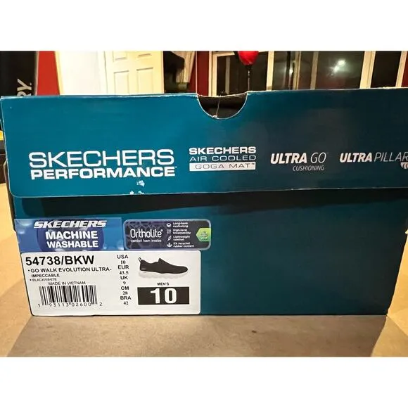 Skechers Men's Performance Go Walk Evolution Ultra Immpecable Shoe 10 Black