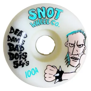 Snot Wheel Co Dead Daves Bad Bois White/Glow In The Dark Skateboard Wheels 100a 54mm