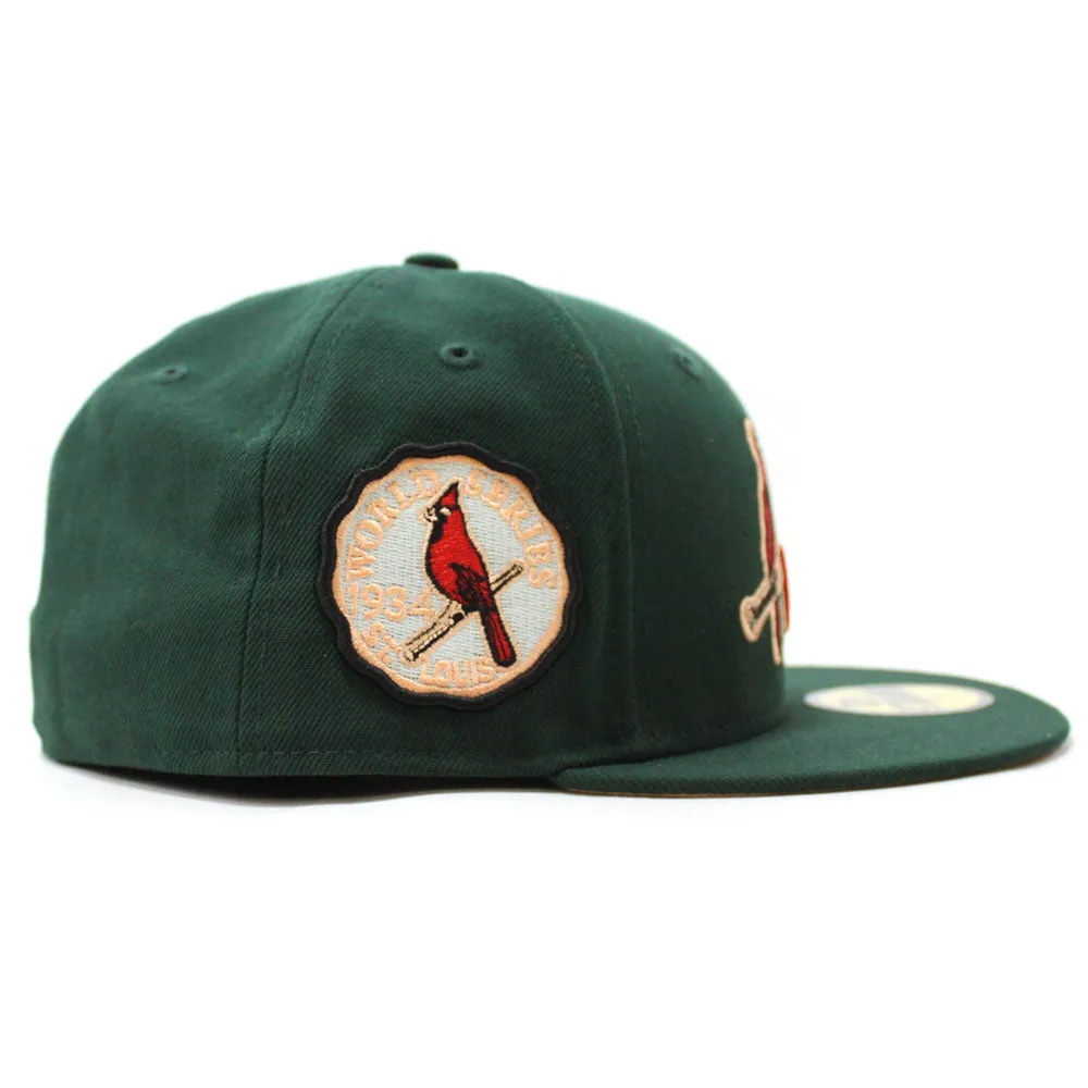 St. Louis Cardinals 1934 World Series New Era 59Fifty Fitted Hat (Dark Green Peach Under Brim)