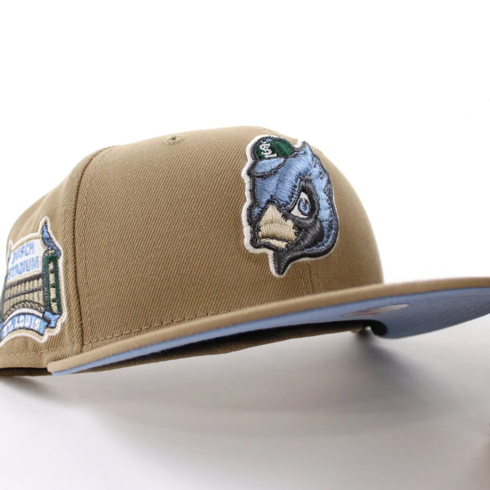 St Louis Cardinals 2006 World Series New Era 59Fifty Fitted Hat (GITD Khaki Sky Blue Under Brim)