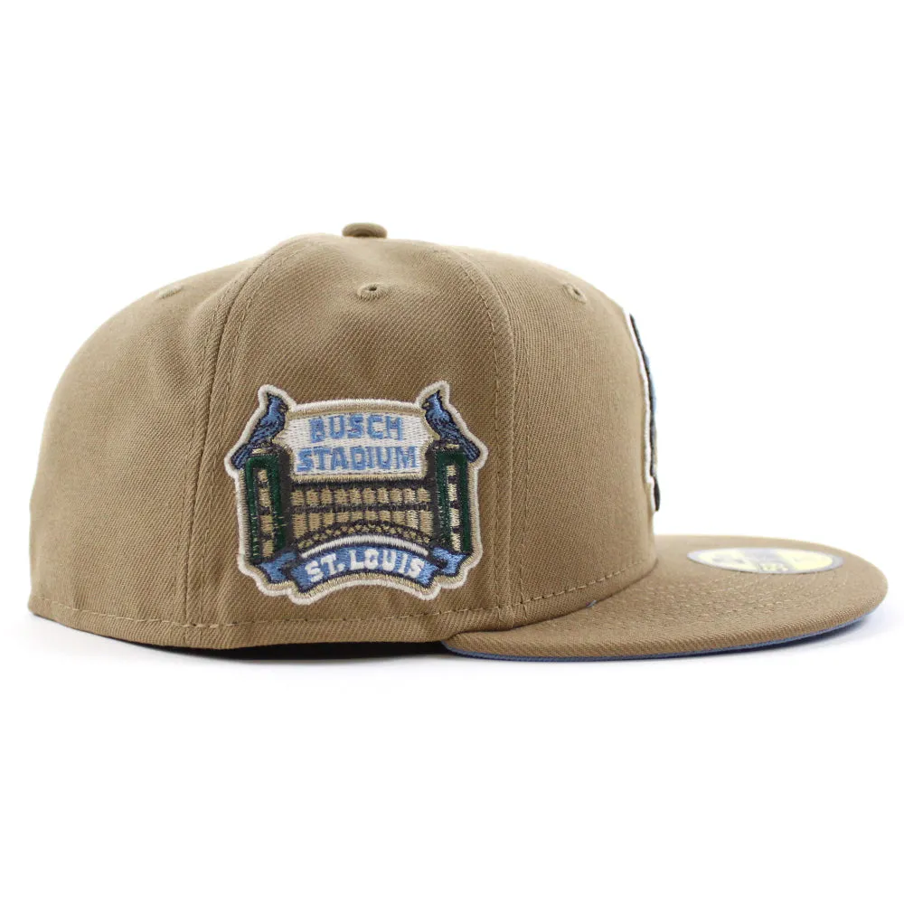St Louis Cardinals 2006 World Series New Era 59Fifty Fitted Hat (GITD Khaki Sky Blue Under Brim)