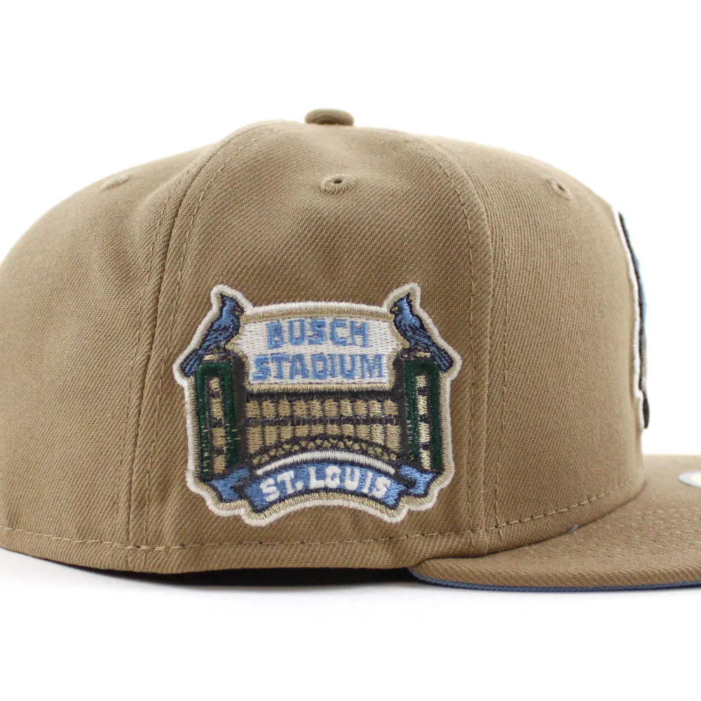 St Louis Cardinals 2006 World Series New Era 59Fifty Fitted Hat (GITD Khaki Sky Blue Under Brim)