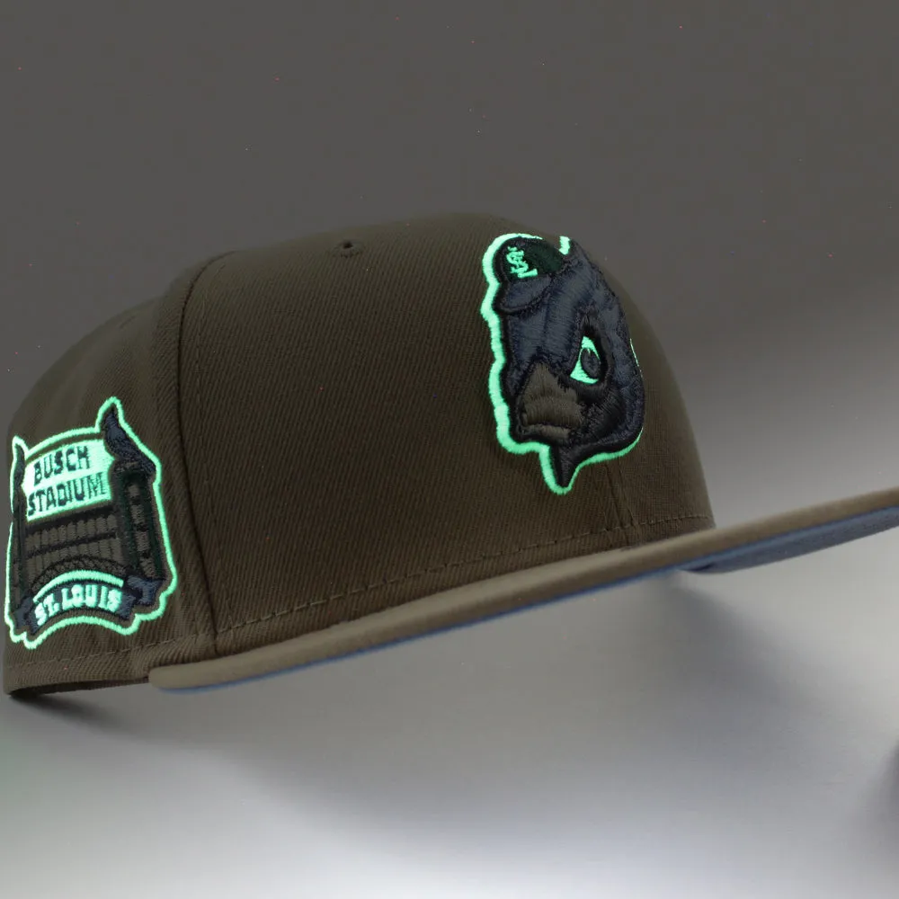 St Louis Cardinals 2006 World Series New Era 59Fifty Fitted Hat (GITD Khaki Sky Blue Under Brim)