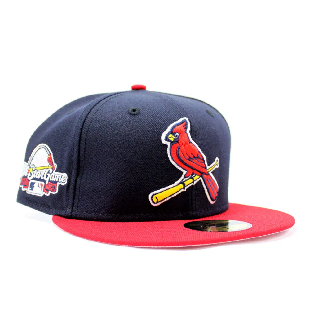St Louis Cardinals 2009 All-Star Game New Era 59Fifty Fitted Hat (Glow in the Dark Logo Navy Red PINK Under Brim)