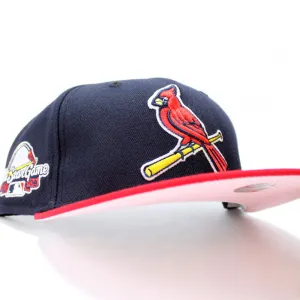 St Louis Cardinals 2009 All-Star Game New Era 59Fifty Fitted Hat (Glow in the Dark Logo Navy Red PINK Under Brim)