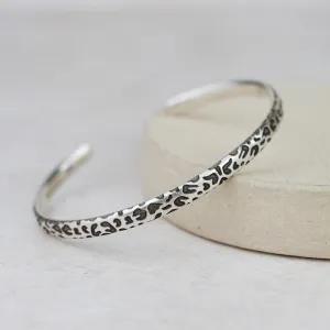 Sterling Silver Leopard Print Cuff