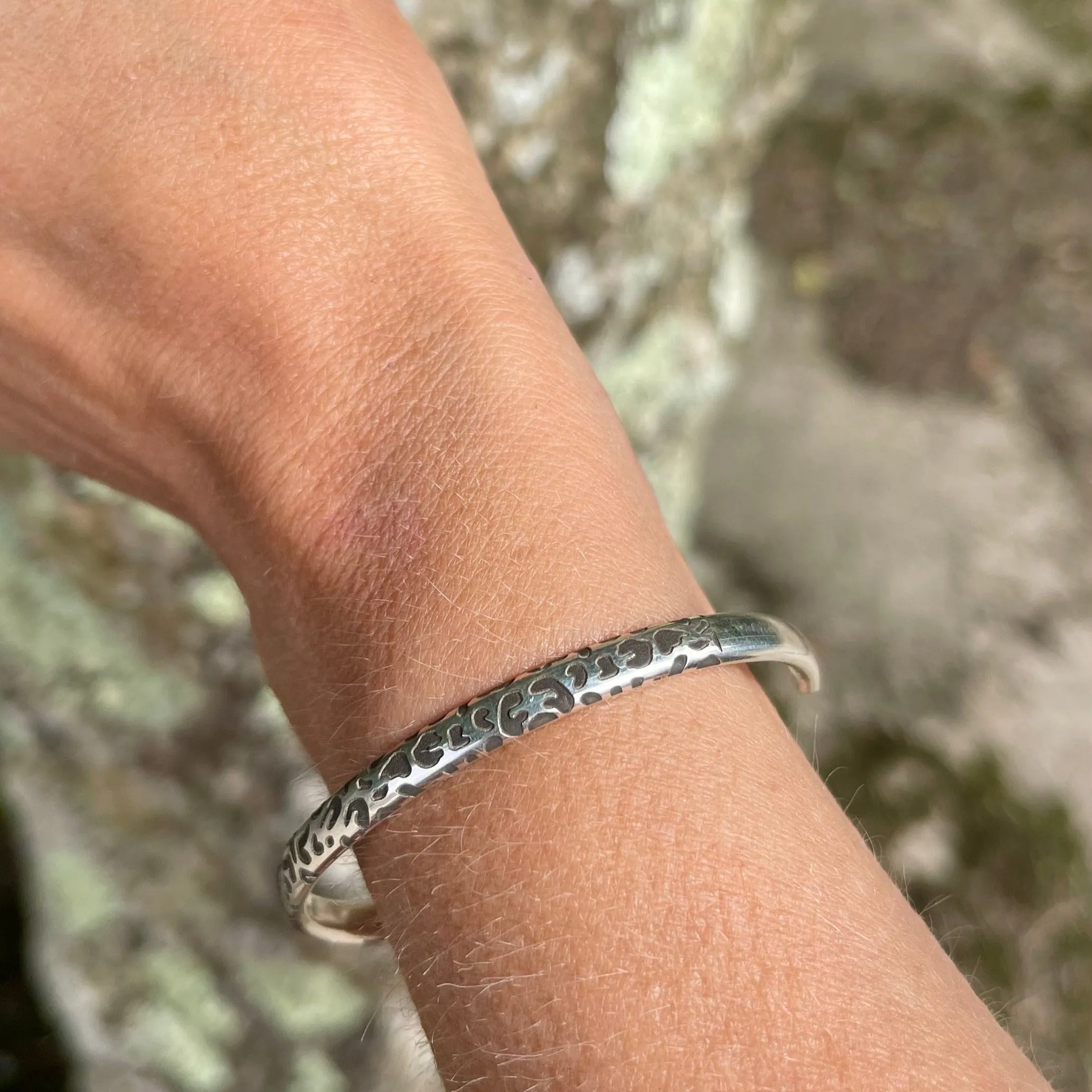 Sterling Silver Leopard Print Cuff