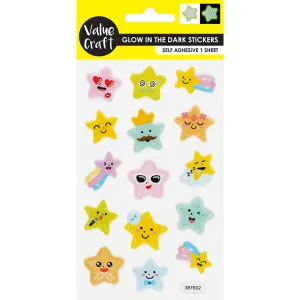 STICKERS GLOW IN THE DARK STARS 1SH
