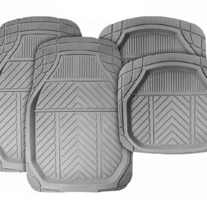 Stingray 4Pce Deep Trough Mat Set - Grey (ZS1839PGR)