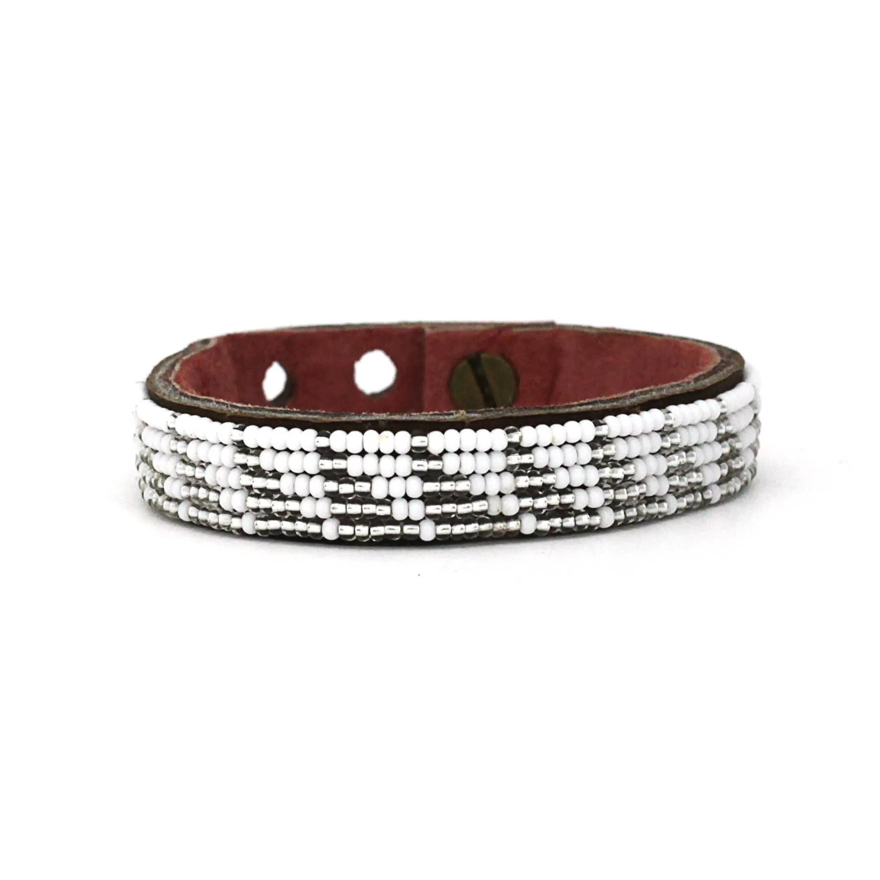 Swahili Coast - Small Silver Tri Leather Cuff