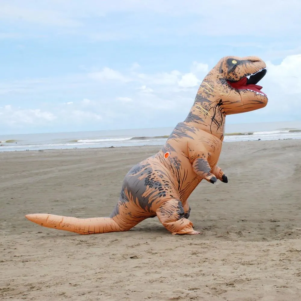 T Rex Inflatable Dinosaur Costume Adult Child Kid Blow Up Jurassic World Cosplay Suit
