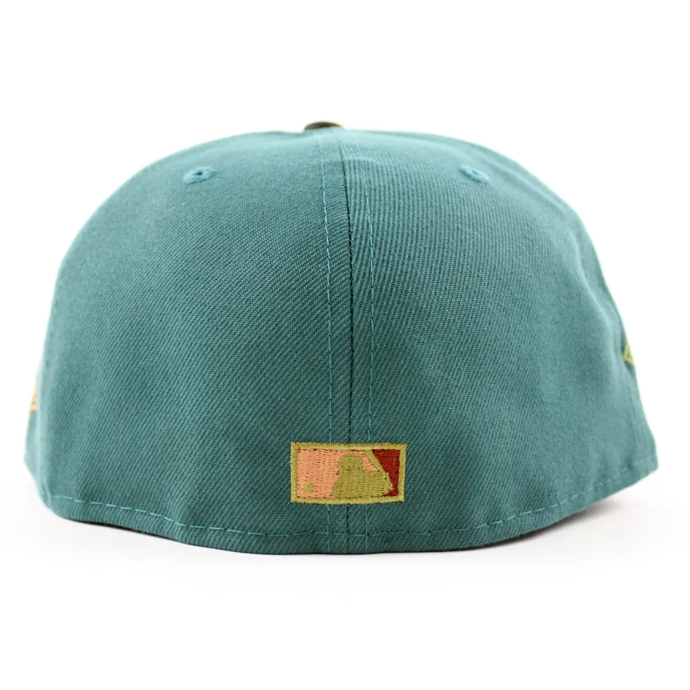 Texas Rangers 1993 American League New Era 59Fifty Fitted Hat (GITD PINE NEEDLE GREEN DARK PEWTER GRAY Under Brim)