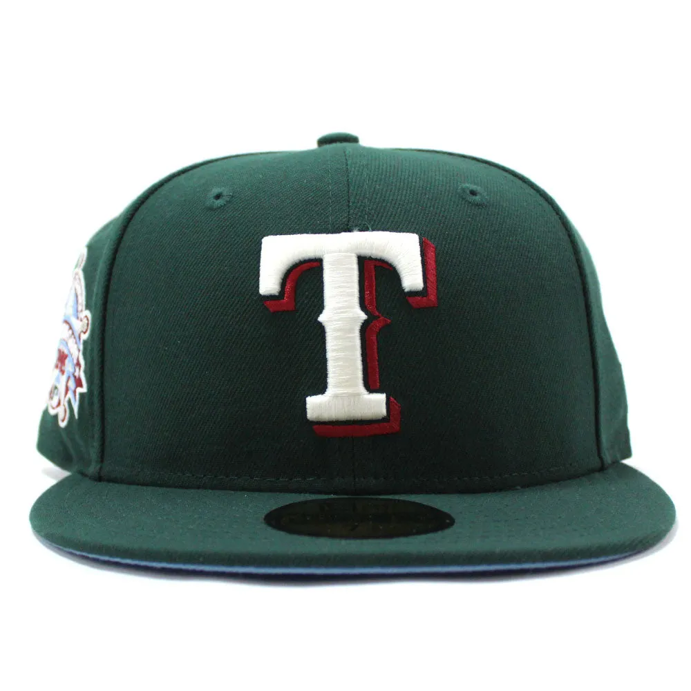 Texas Rangers 1995 All Star Game New Era 59Fifty Fitted Hat (Glow in the Dark Green Sky Blue Under Brim)