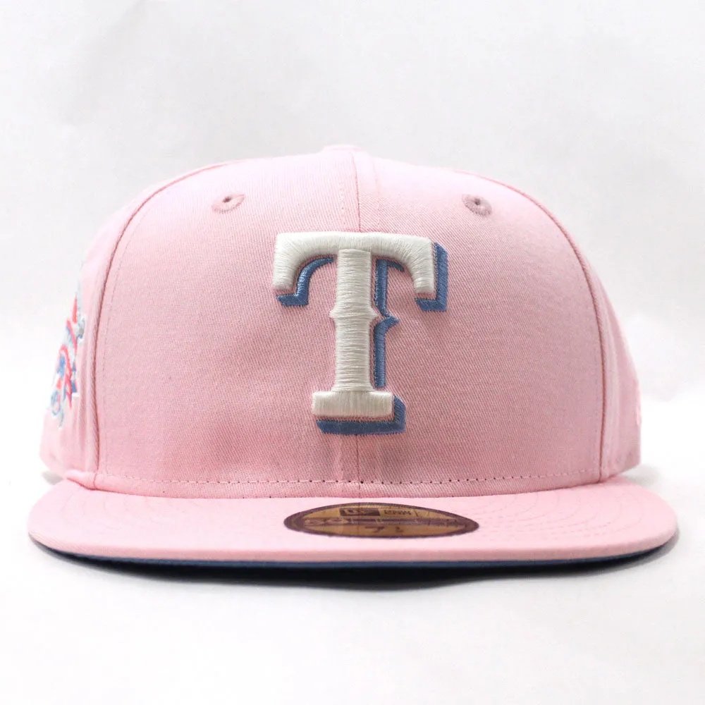 Texas Rangers 1995 All Star Game New Era 59Fifty Fitted Hat (Glow in the Dark Pink Sky Blue Under Brim)