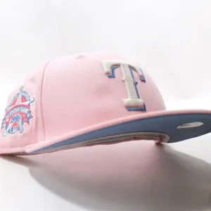 Texas Rangers 1995 All Star Game New Era 59Fifty Fitted Hat (Glow in the Dark Pink Sky Blue Under Brim)