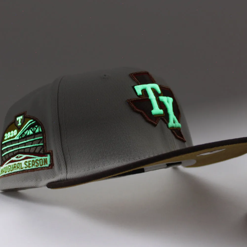 Texas Rangers 2020 INAUGURAL SEASON New Era 59Fifty Fitted Hat (GITD Stone Burnt Wood Wheat Under Brim)