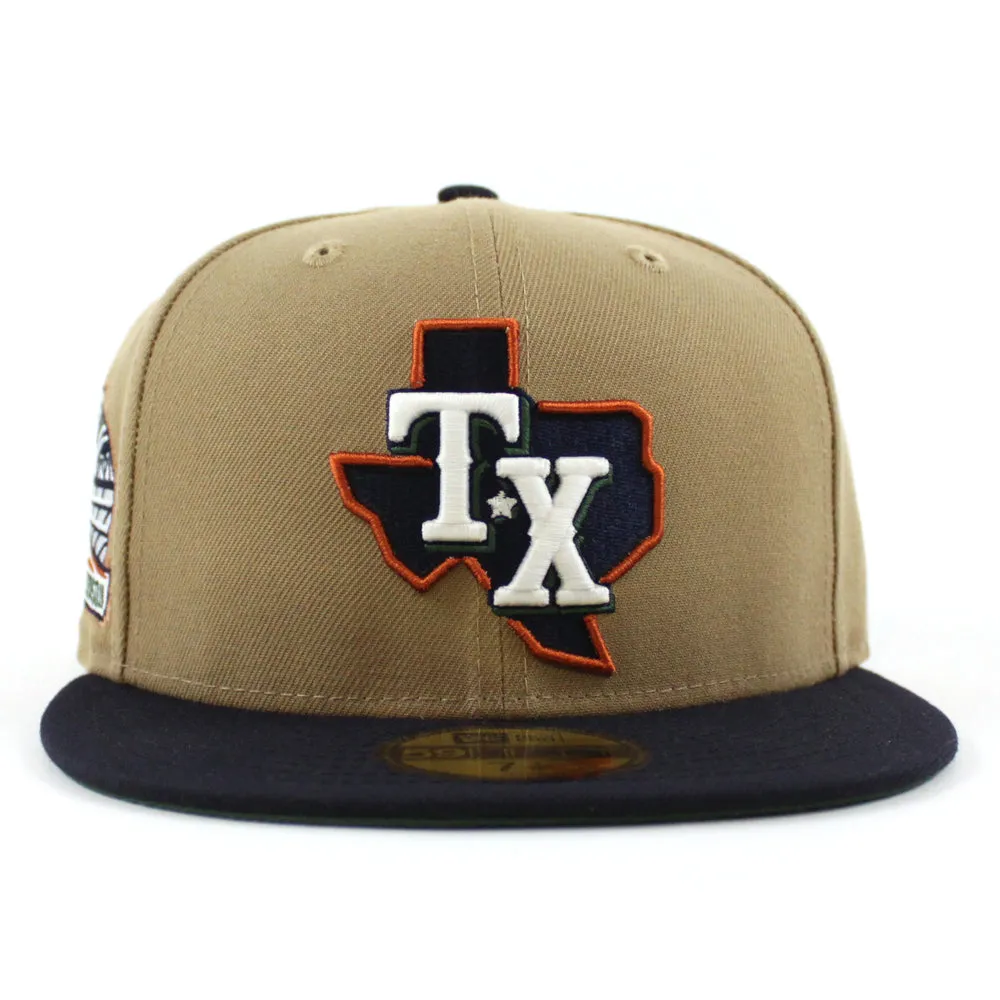 Texas Rangers Inaugural Season New Era 59Fifty Fitted Hat (GITD Khaki Navy Green Under Brim)