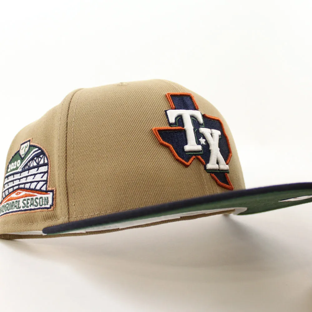 Texas Rangers Inaugural Season New Era 59Fifty Fitted Hat (GITD Khaki Navy Green Under Brim)
