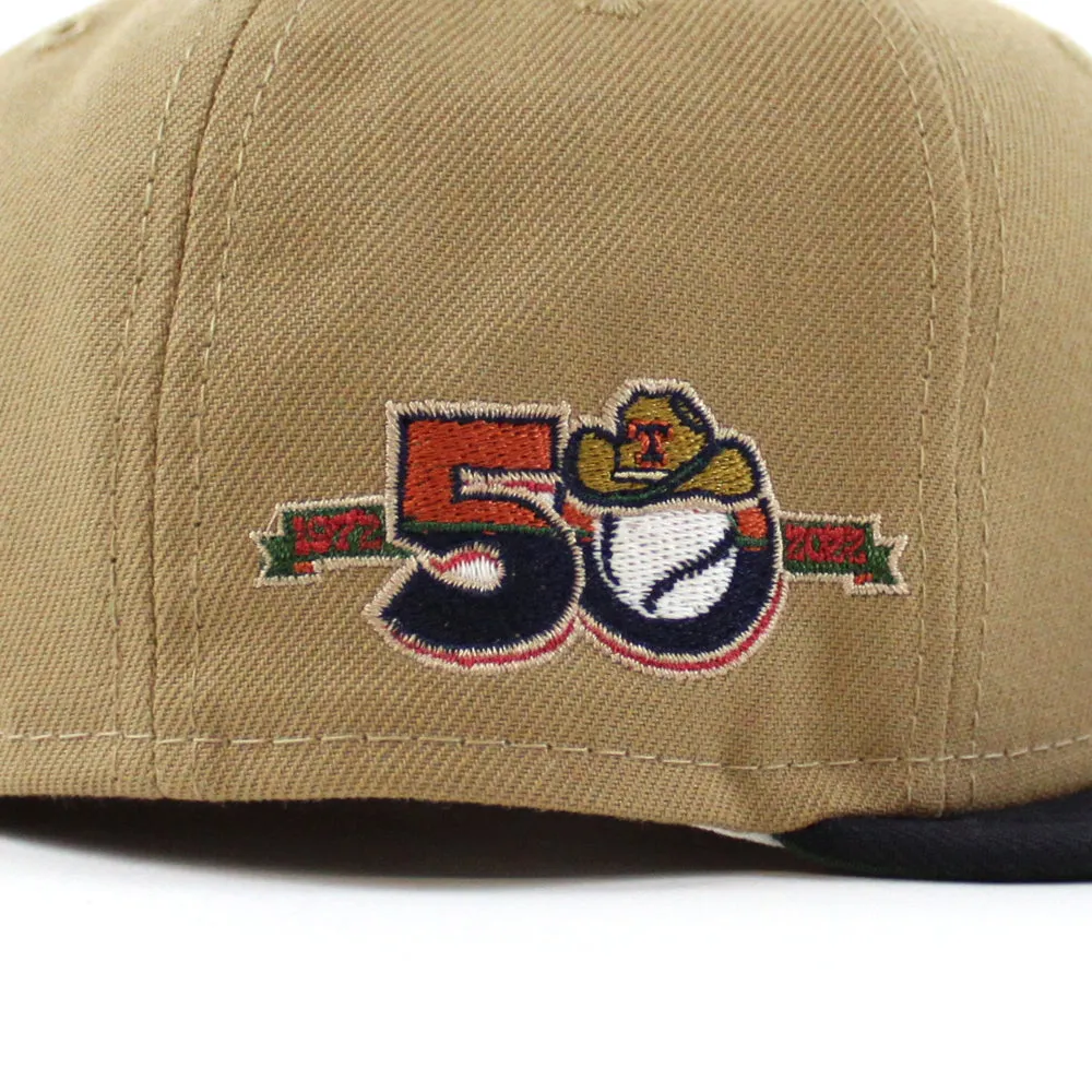 Texas Rangers INAUGURAL SEASON New Era 59Fifty Fitted Hat (GITD Khaki Navy Green Under Brim)