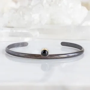 The Onyx Cuff Bracelet | Oxidized Sterling Silver
