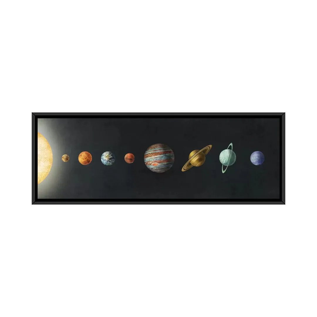 The Solar System' by Terry Fan - Wrapped Canvas Panoramic Print Harriet Bee Size: 20" H x 60" W x 1.5" D Format: Black Framed Canvas