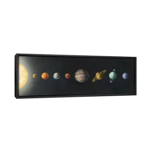 The Solar System' by Terry Fan - Wrapped Canvas Panoramic Print Harriet Bee Size: 20" H x 60" W x 1.5" D Format: Black Framed Canvas
