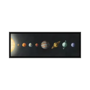 The Solar System' by Terry Fan - Wrapped Canvas Panoramic Print Harriet Bee Size: 24" H x 72" W x 1.5" D Format: Black Framed Canvas