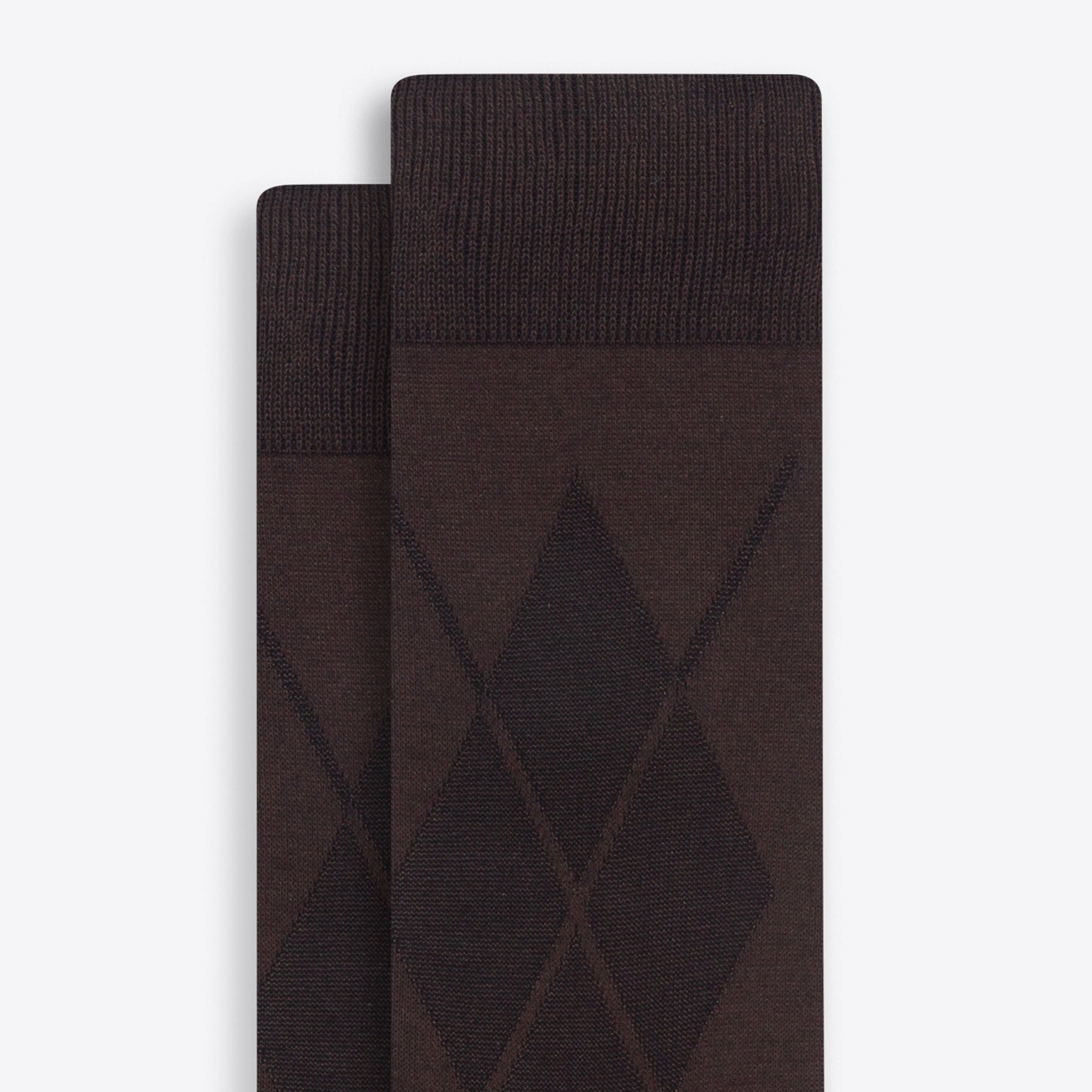 Tonal Argyle Mid-Calf Socks