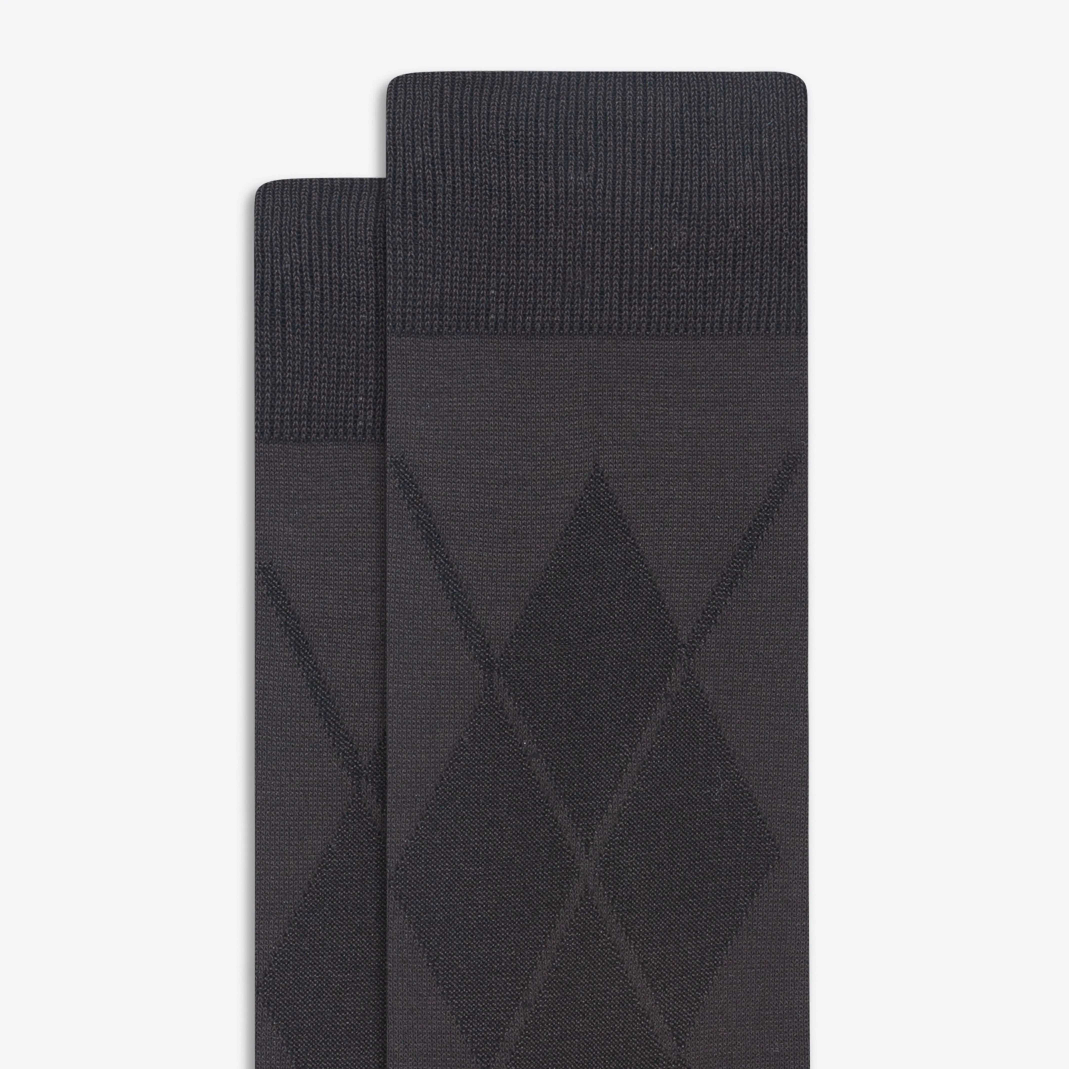 Tonal Diamond Check Mid-Calf Socks