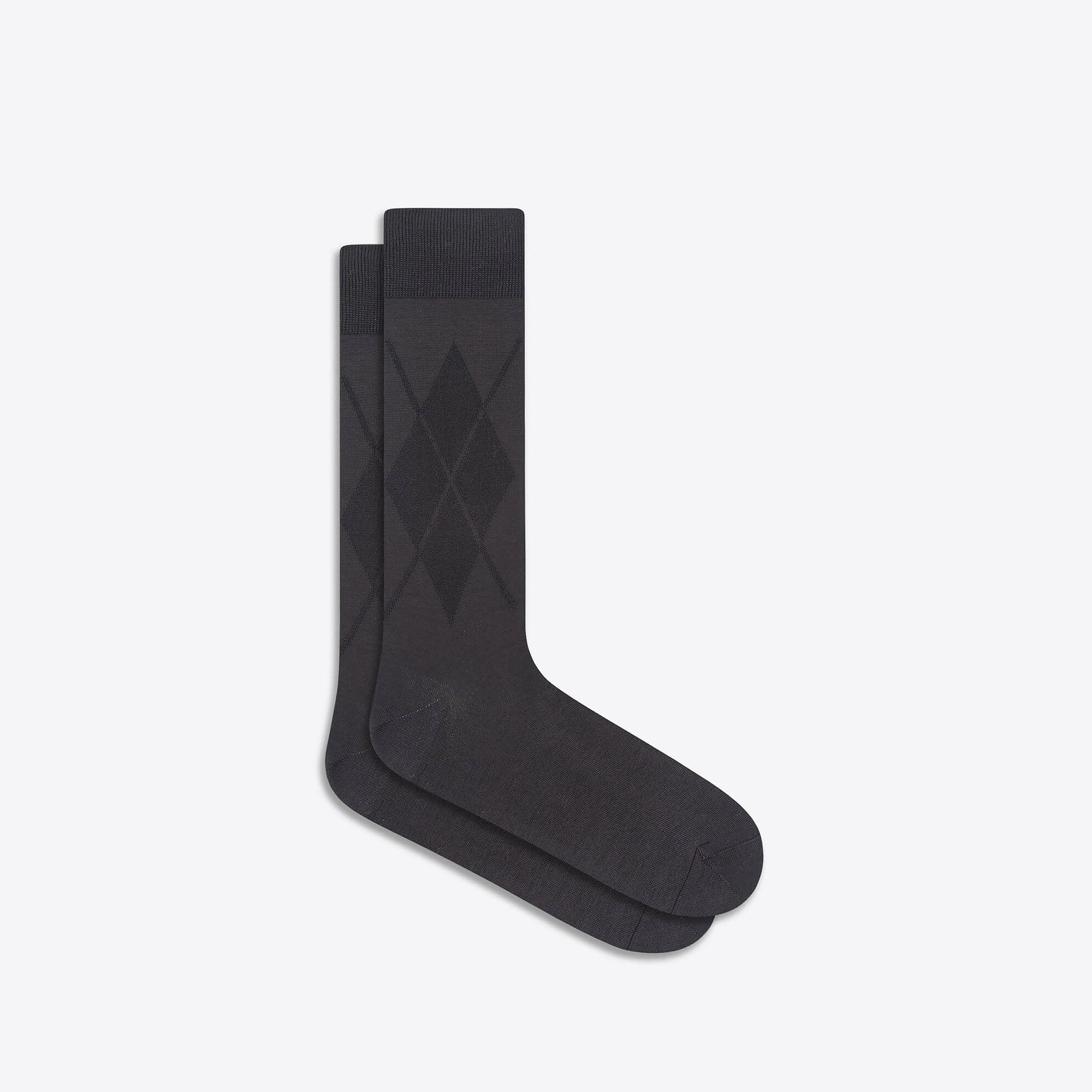 Tonal Diamond Check Mid-Calf Socks