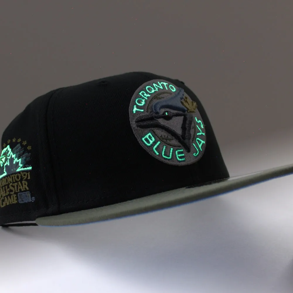 Toronto Blue Jays 1991 All Star Game New Era 59Fifty Fitted Hat (Black Olive Green Sky Blue Under Brim)