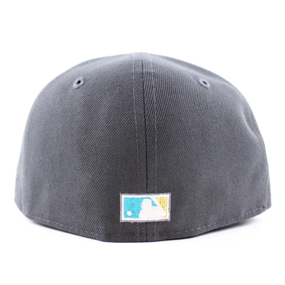 Toronto Blue Jays 25 New Era 59Fifty Fitted Hat (GITD Dark Graphite Gray Khaki Under Brim)