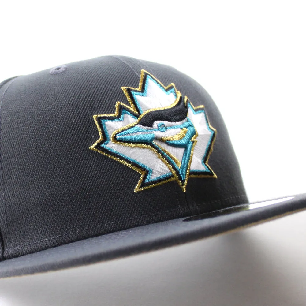 Toronto Blue Jays 25 New Era 59Fifty Fitted Hat (GITD Dark Graphite Gray Khaki Under Brim)